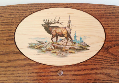 Personalized Compound Bow, Recurve, Solid Oak, 4-place, Wall Display Rack